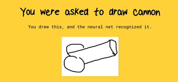 У меня было 20 секунд что бы нарисовать пушку и гугл меня понял