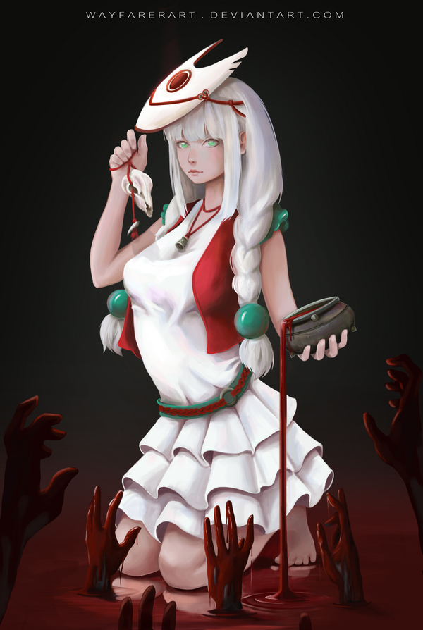 Bloody hands - Моё, Девушки, Maska, Bloody, Photoshop, Anime Art, Аниме