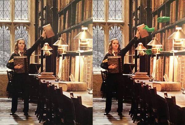 Book levitation. - Harry Potter, Special effects, Behind the scenes, Green background