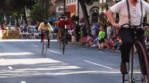 Accident - GIF, Crash, penny farthing, Race, A bike