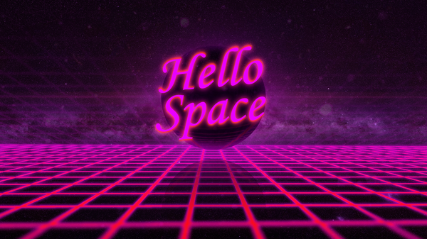 Hello Space Synthwave, Retrowave, , Photoshop