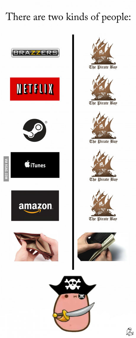 There are two types of people - Amazon, Steam, The Pirate Bay, Pirates