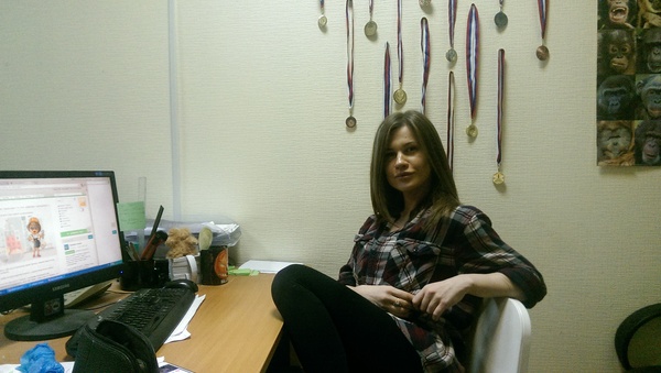 Builder Oksana came to visit. - , Straight line, Question, Answer, Photo