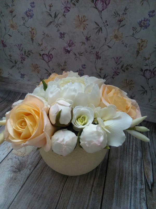 Handmade flowers - My, Floristics, Handmade, With your own hands, Foamiran, , Flowers, , Peonies, Longpost