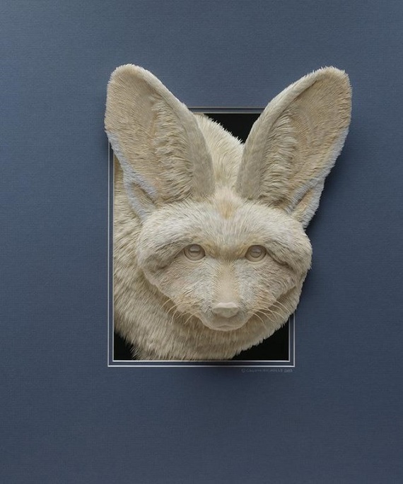 Paper sculptures of animals by Calvin Nicholls - Paper modeling, Animals, cat, Longpost, Papercraft