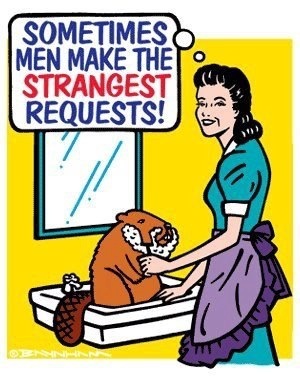 Sometimes men make the strangest requests. - , Request, Pubes, Poster