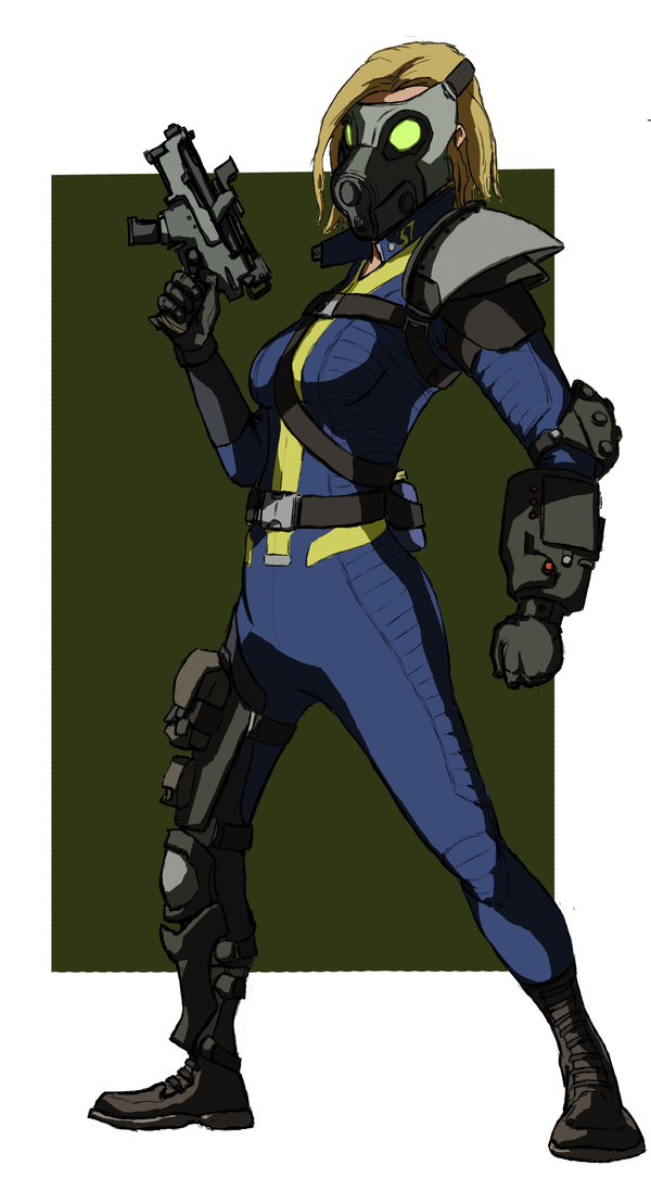 Vault 37 Dweller - My, Fallout, Girls, Blonde, Eyes, Games, Post apocalypse, Bethesda, Drawing