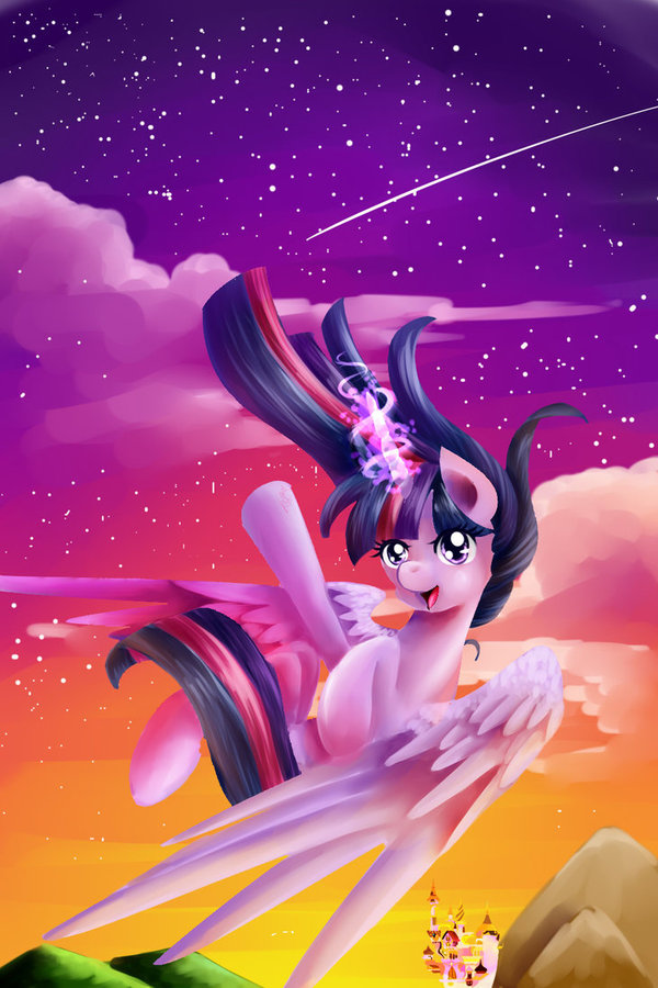 Floating Above Canterlot (just smile and wave) My Little Pony, Twilight Sparkle, 