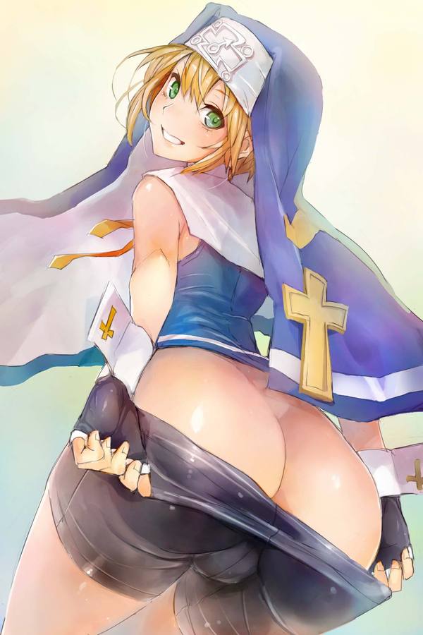 Bridget - NSFW, , Bridget, Ladder, Its a trap!, Anime art, Anime, Guilty gear, Booty, Taishi