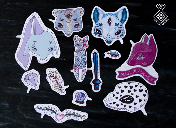 Handmade stickers! - My, Sticker, Stickers, Handmade, Needlework, With your own hands, Monster, Monster, My, Longpost