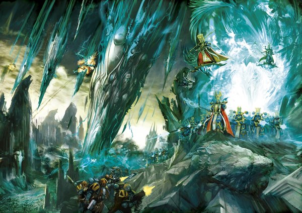 Arrival of the Thousand Sons on Fenris - Warhammer 40k, , Thousand Sons, Space wolves, Art, Drawing