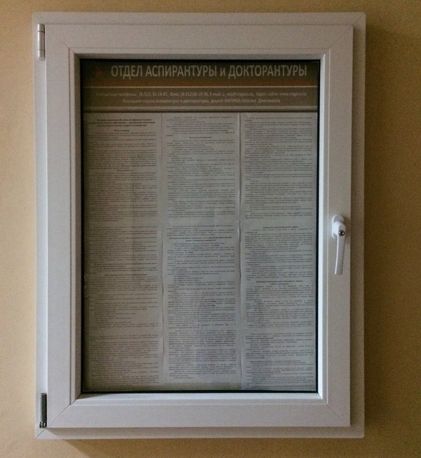 Original Board for announcements in the construction institute - My, Nngasu, Institute, Window
