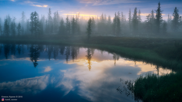 dawn reflection - My, My, Russia, Landscape, The photo, Art, Fog, Photographer, Morning