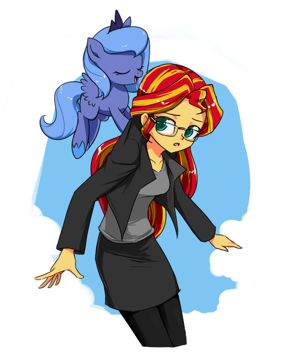 Sunny Woona 4 My Little Pony, Equestria Girls, Sunset Shimmer, Princess Luna, Woona