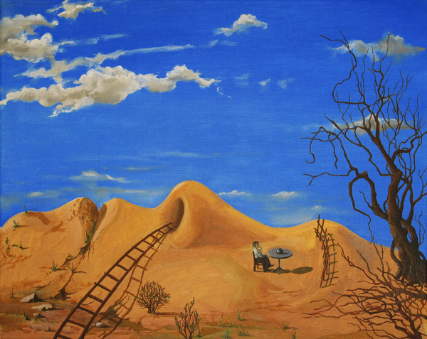 KETTLE OF WINE, 2014 Oil on canvas. 60 x 50 cm. - My, Face, Stairs, Illusion, Clouds, Profile, Landscape, Surrealism, Painting