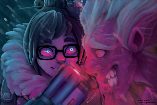 Hi! - Mei, Overwatch, Art, Junkrat