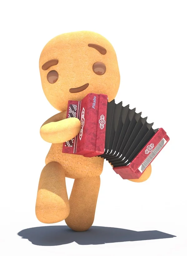 Accordionist - My, Cookie, Accordion, , Peekaboo, 3D, 3DS max, Repeat