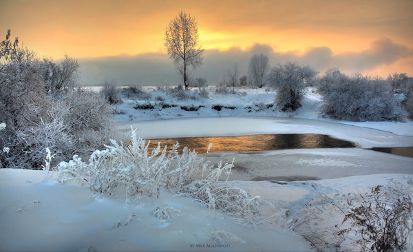 One frosty evening in the vicinity of the city of Zh. - My, Zheleznogorsk, Evening, Photo, Canon, Yenisei, Winter, Walk