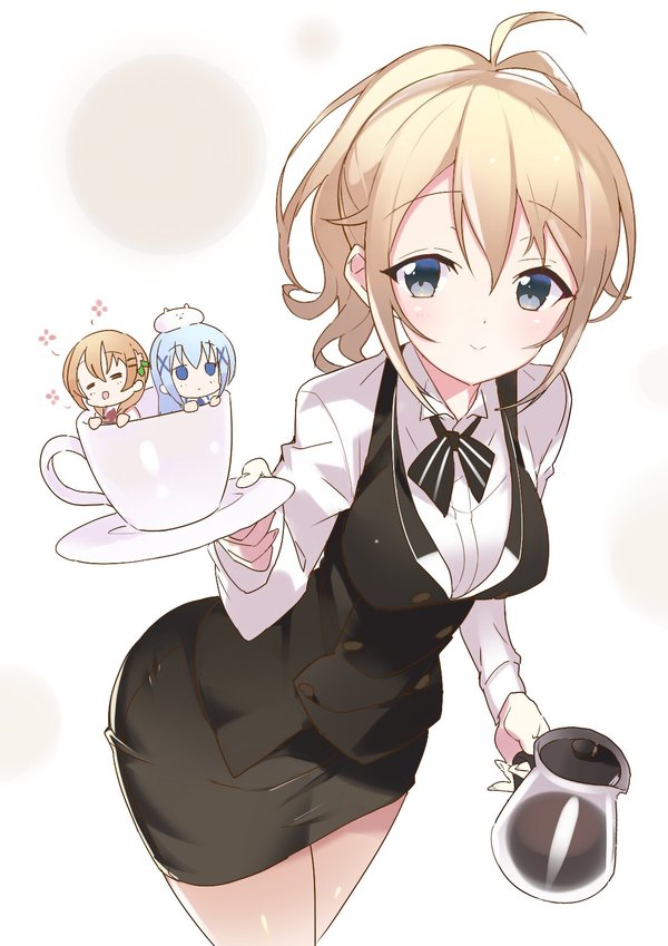 CocoaChino - Аниме, Anime Art, Gochuumon wa usagi desu ka?, Aoyama Blue mountain, Hoto cocoa, Kafuu chino, Rassie S