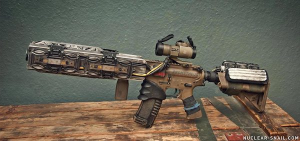 Постапокалипстичный внешний тюнинг AR-15 - Страйкбол, Тюнинг, Redarmyairsoft, Ar-15, Оружие, Постапокалипсис, Длиннопост, Gauss, Видео