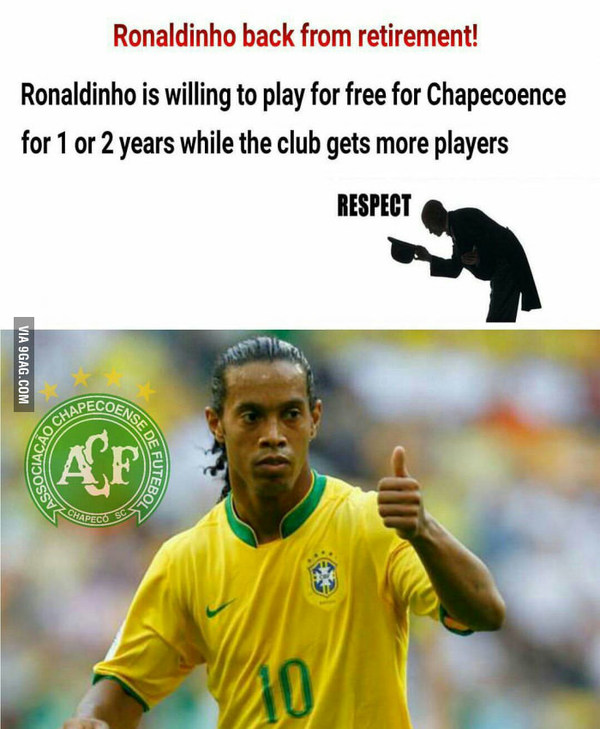 Respect to Ronaldinho - Football, Ronaldinho, Brazil, Catastrophe, Plane crash, , Respect, 