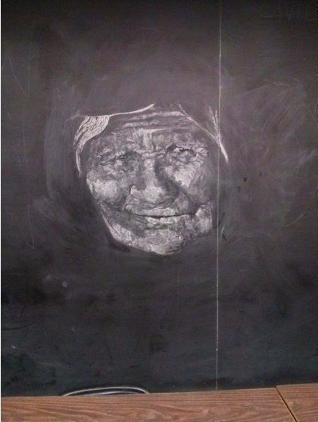 Chalk drawing on a blackboard. - Drawing, chalk, Blackboard