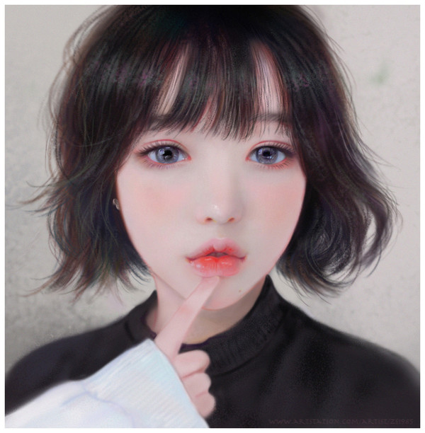 Choi-choi. - Portrait, Girls, Digital, 2D, Illustrations, Art