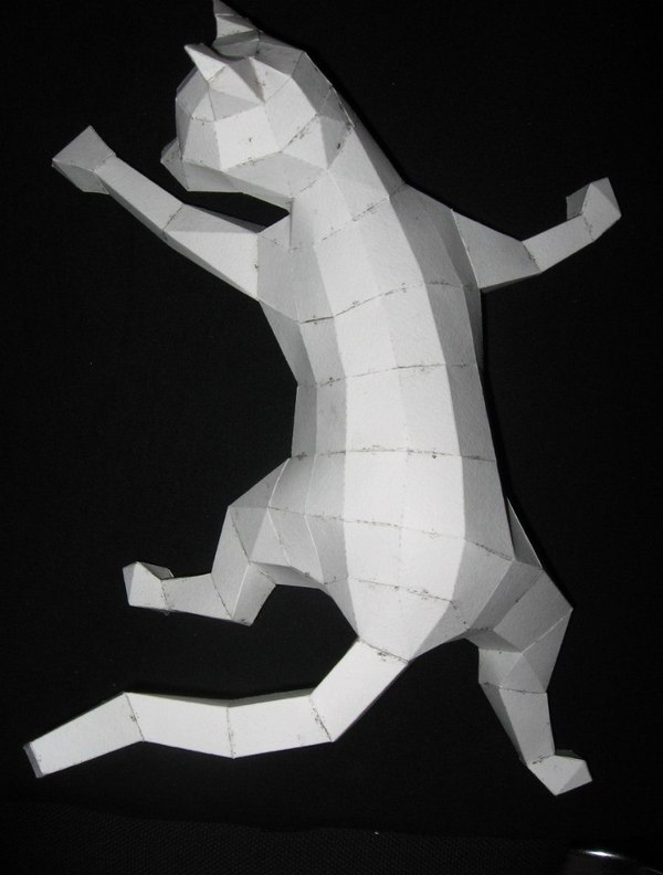 Another polygonal cat - My, Pepakura, Papercraft, With your own hands, , cat, Longpost