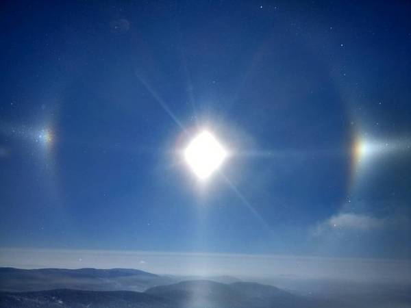 Solar halo over Sheregesh (Kemerovo region, 11/19/2016) - The sun, Halo, Sheregesh, beauty, Photo, Longpost