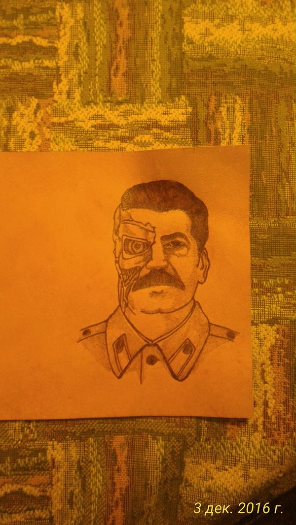 A little bit of Joseph Vissarionovich for a passport) - Cover, My, Longpost, Stalin, Leather, Handmade