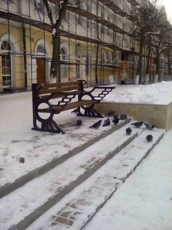 В Орле поставили новые скамейки.А может и не новые... - Город Орел, Скамейки