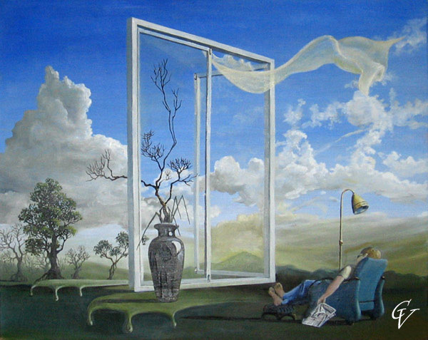 Sleeping on a Summer Day - My, Dream, Summer, Landscape, Window, Surrealism, 