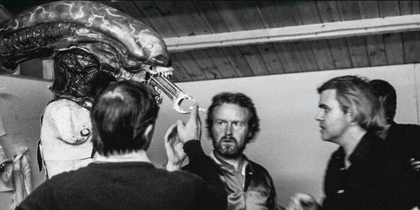 Artist Hans Giger at London's Shepperton Film Studios designing the set for Alien, February-November 1978. - Photo, Stranger, Cinema