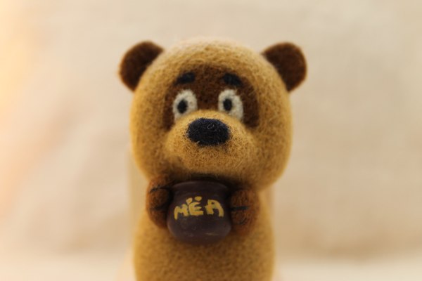 winnie the pooh wool - My, Winnie the Pooh, Cartoons, Handmade, Soyuzmultfilm, Dry felting, Wool toy, , Longpost