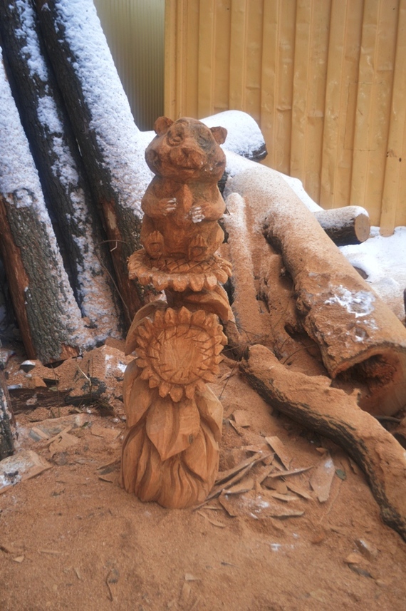 Woke up the beast - My, Chainsaw sculpture, Alexander Ivchenko, Chainsaw, Hamster, Woke up the beast, Video, Longpost