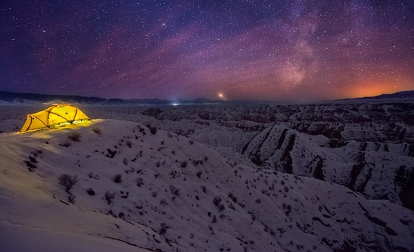 Canyon Zhabyr, Almaty region. - The photo, Nature, Canyon, Night, Stars, Kazakhstan