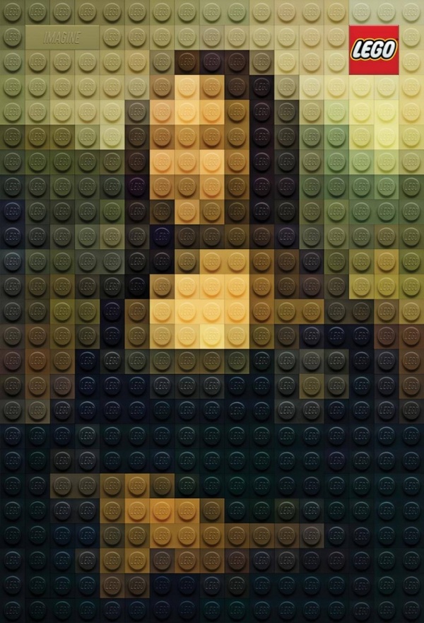 Mona Lisa in Lego commercial - Mona lisa, Lego