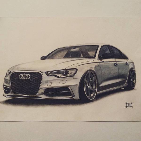 Audi A8 S-Line for my friend from Ingolstadt :) - My, Audi, Germany, Auto, Art, Grey, Creation, Drawing, Car