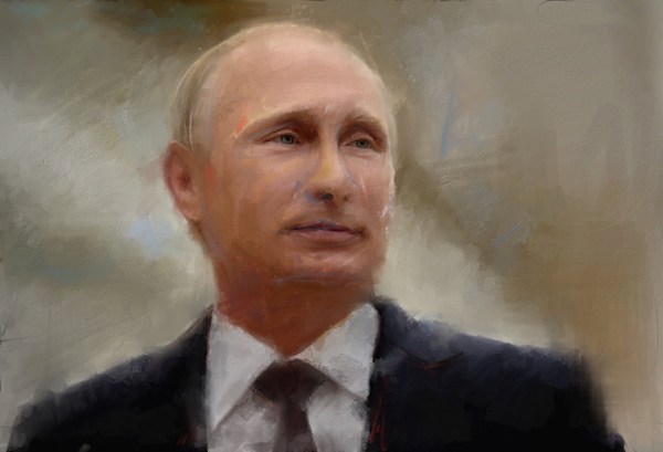 Vladimir Putin - My, Corel Painter, The president, Daub, Portrait by photo, Portrait