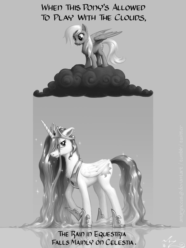 В этот раз косоглазием не отделается - My Little Pony, Princess Celestia, Derpy Hooves, Amarynceus