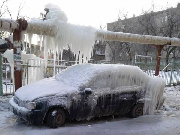 Parked until spring - Ice, Auto, Winter, Surprise, Humor, Car