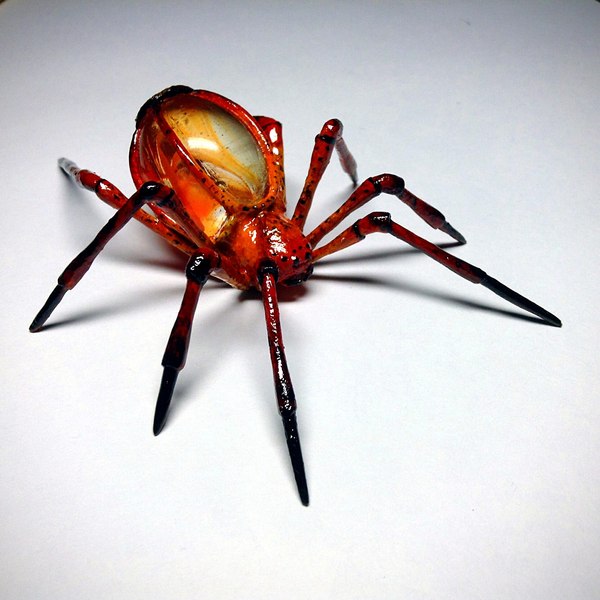 Spider made of polymer clay and marble) - My, Spider, Clay, 