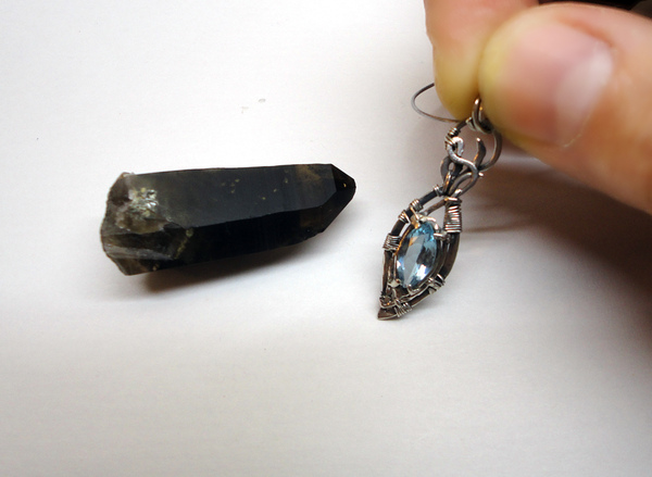 The process of birth of the pendant Shard of Ice - My, Process, Jewelcrafting, Pendant, Handmade, Wire jewelry, Wire wrap, Jewelry, With your own hands, Longpost