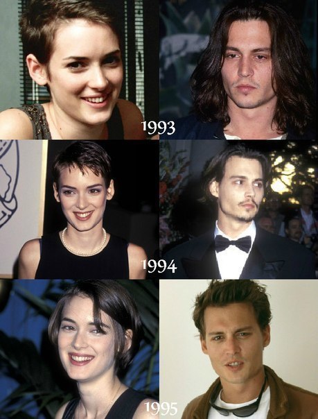 Winona Ryder and Johnny Depp —1987/2015 - Johnny Depp, Winona Ryder, Actors and actresses, Celebrities, The photo, Past, The present, Longpost