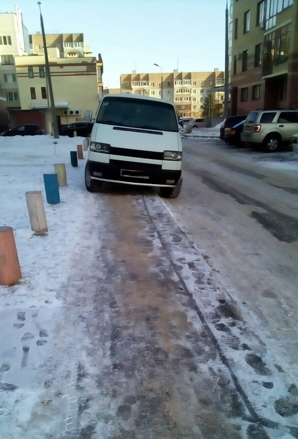 I park how I want and where I want. - Winter, Parking, Sidewalk