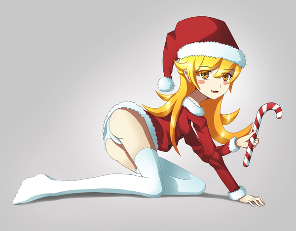 Санта-Шинобу - NSFW, Моё, Аниме, Anime Art, Рисунок, Shinobu Oshino, Bakemonogatari