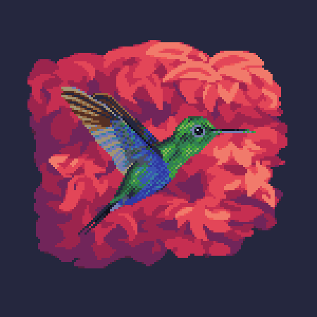 Tropics - My, Pixel Art, Pixels, Hummingbird, Tropics, Cover, Pixel