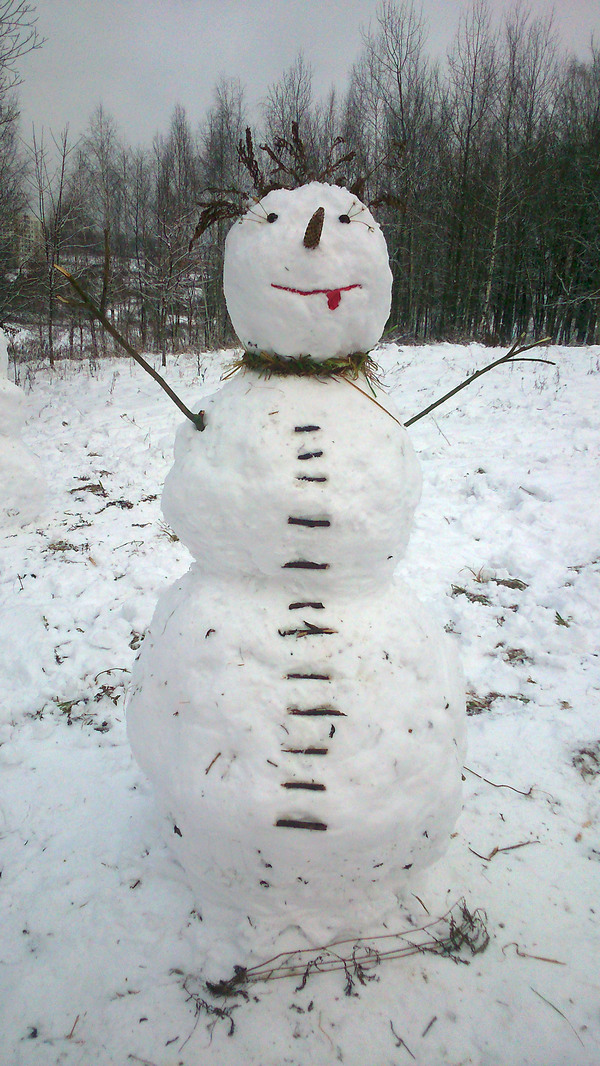 Snowman in your feed - My, Winter, snowman, Holidays