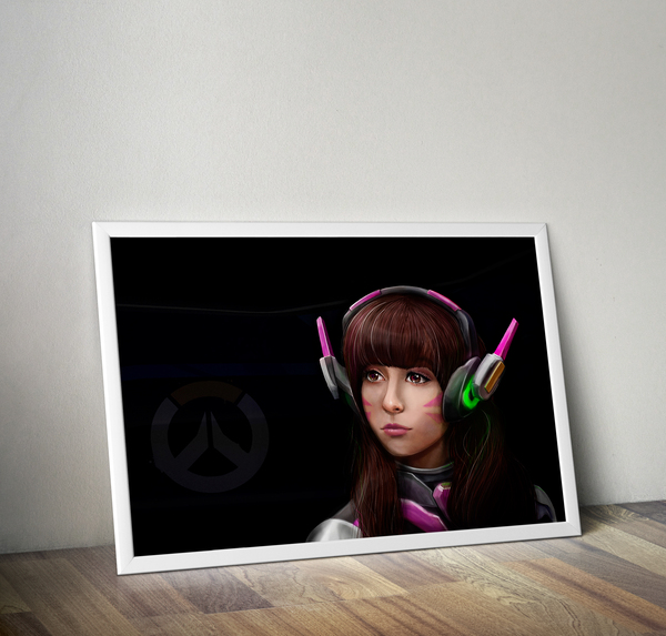 Portraits of girls - My, Creation, My, Portrait, Dva, Overwatch, Digital drawing