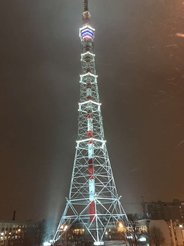 St. Petersburg TV tower in winter evening - My, Saint Petersburg, TV tower, Photo, Winter, Evening